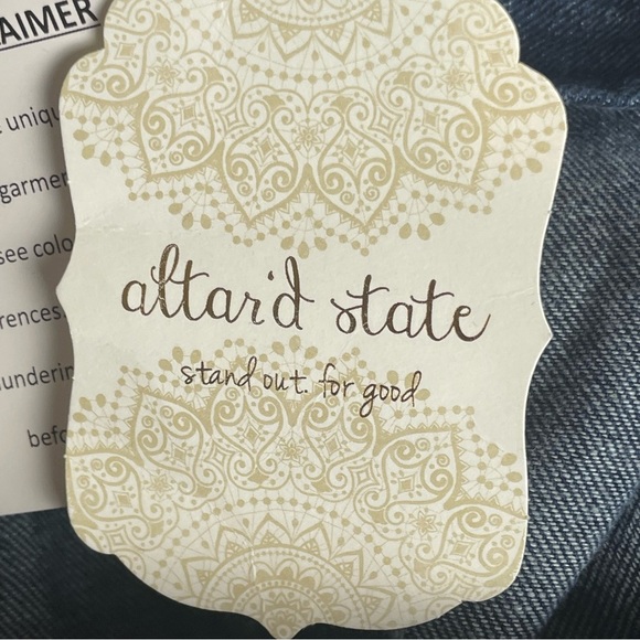 Altar’d State Skirt Denim Blue Scallop Hem Mini Hipster Boho Festival Small NWT - Picture 5 of 7